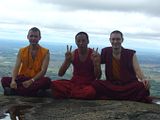 Tsondru, Lhawang and Khedrub after Puja on the mountaintop